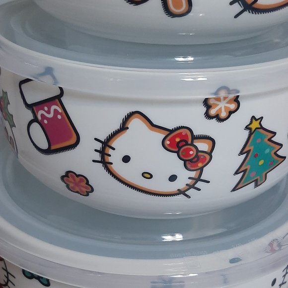 Hello Kitty Ceramic Food Storage Containers, Set of 3 - Picture 2 of 6
